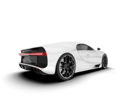 White sport car on transparent background. 3d rendering - illustration png