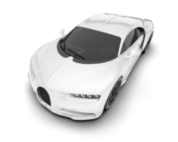 White sport car on transparent background. 3d rendering - illustration png