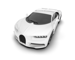 White sport car on transparent background. 3d rendering - illustration png