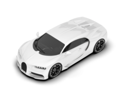 White sport car on transparent background. 3d rendering - illustration png