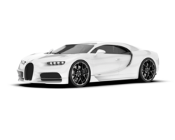 White sport car on transparent background. 3d rendering - illustration png