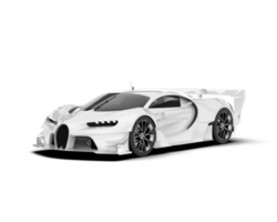 White sport car on transparent background. 3d rendering - illustration png