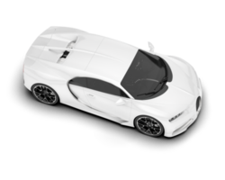 White sport car on transparent background. 3d rendering - illustration png