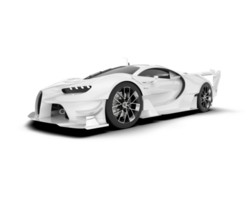 White sport car on transparent background. 3d rendering - illustration png