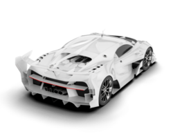 White sport car on transparent background. 3d rendering - illustration png