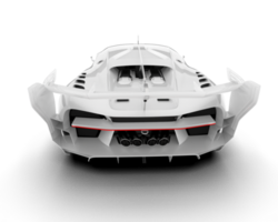 White sport car on transparent background. 3d rendering - illustration png