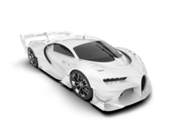 White sport car on transparent background. 3d rendering - illustration png