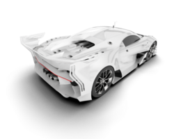 White sport car on transparent background. 3d rendering - illustration png