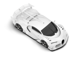 White sport car on transparent background. 3d rendering - illustration png