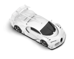 White sport car on transparent background. 3d rendering - illustration png