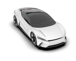 White sport car on transparent background. 3d rendering - illustration png