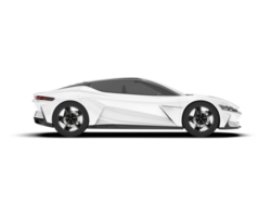 White sport car on transparent background. 3d rendering - illustration png