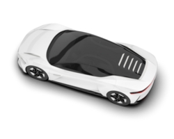 White sport car on transparent background. 3d rendering - illustration png