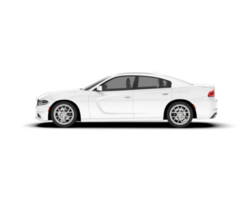 White sport car on transparent background. 3d rendering - illustration png