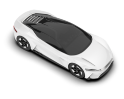 White sport car on transparent background. 3d rendering - illustration png