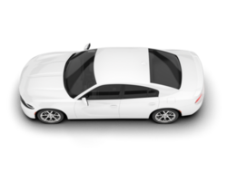 White sport car on transparent background. 3d rendering - illustration png