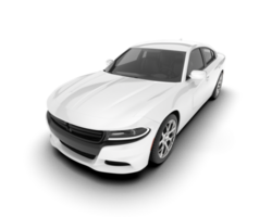 White sport car on transparent background. 3d rendering - illustration png