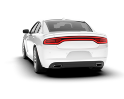 White sport car on transparent background. 3d rendering - illustration png