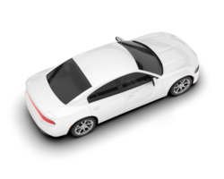 blanc sport voiture sur transparent Contexte. 3d le rendu - illustration png