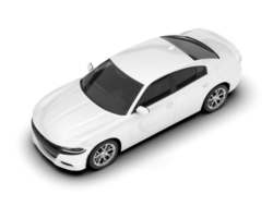 White sport car on transparent background. 3d rendering - illustration png