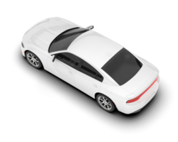 White sport car on transparent background. 3d rendering - illustration png