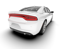 blanc sport voiture sur transparent Contexte. 3d le rendu - illustration png