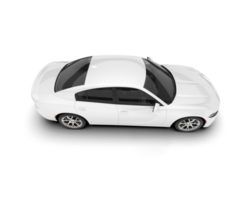 White sport car on transparent background. 3d rendering - illustration png