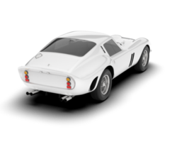 White sport car on transparent background. 3d rendering - illustration png