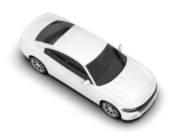 White sport car on transparent background. 3d rendering - illustration png