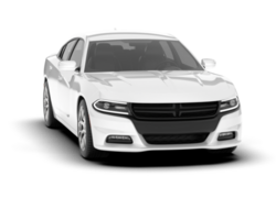 White sport car on transparent background. 3d rendering - illustration png