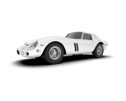 White sport car on transparent background. 3d rendering - illustration png