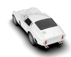 White sport car on transparent background. 3d rendering - illustration png