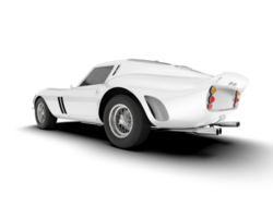 White sport car on transparent background. 3d rendering - illustration png