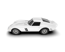 White sport car on transparent background. 3d rendering - illustration png