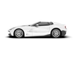 White sport car on transparent background. 3d rendering - illustration png