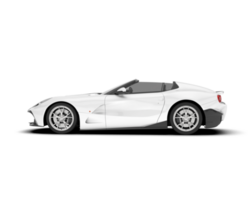 White sport car on transparent background. 3d rendering - illustration png