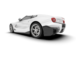 White sport car on transparent background. 3d rendering - illustration png