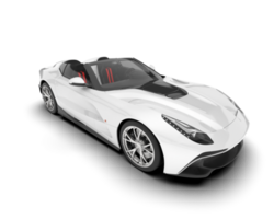 White sport car on transparent background. 3d rendering - illustration png