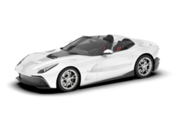 White sport car on transparent background. 3d rendering - illustration png