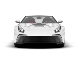 White sport car on transparent background. 3d rendering - illustration png