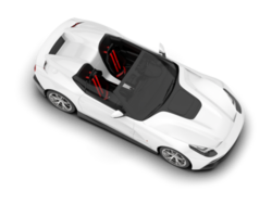 White sport car on transparent background. 3d rendering - illustration png