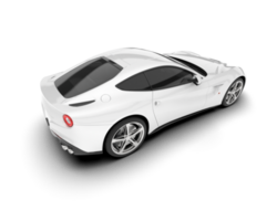 White sport car on transparent background. 3d rendering - illustration png