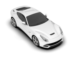 White sport car on transparent background. 3d rendering - illustration png