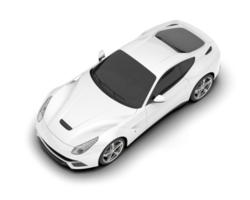 White sport car on transparent background. 3d rendering - illustration png