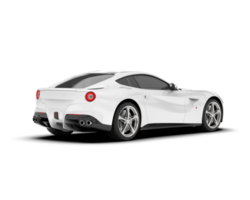 White sport car on transparent background. 3d rendering - illustration png