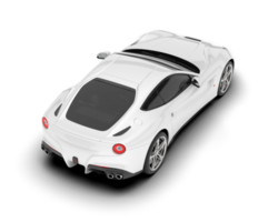 White sport car on transparent background. 3d rendering - illustration png