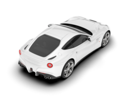 White sport car on transparent background. 3d rendering - illustration png