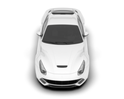 White sport car on transparent background. 3d rendering - illustration png