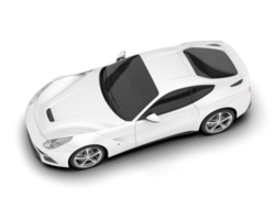 White sport car on transparent background. 3d rendering - illustration png