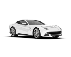 White sport car on transparent background. 3d rendering - illustration png